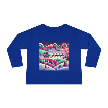 Festive Reindeer Flight Toddler Long Sleeve Tee
