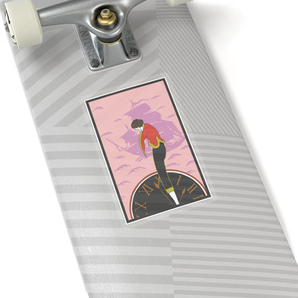 Woman Waiting for her Beloved at 1:59 by Kobayashi Kaichi Kiss-Cut Stickers (4 Sizes)