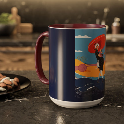 Beachside Promenade Colorful Mugs – Chic Summer Stroll & Coastal Glamour