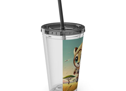 Swift Cheetah Sunsplash Tumbler with Straw, 16oz