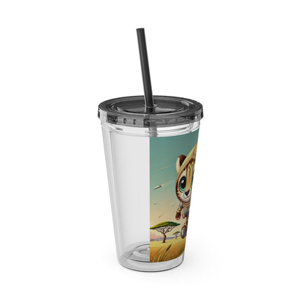 Swift Cheetah Sunsplash Tumbler with Straw, 16oz
