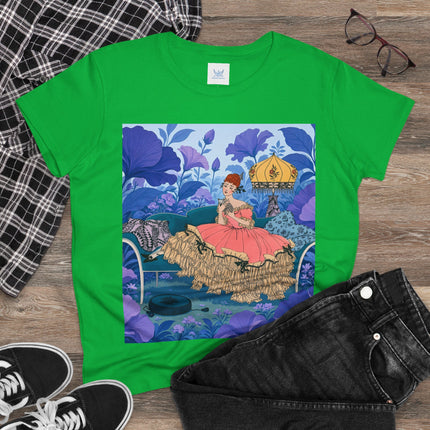 🌸🛋️ The Enchanted Garden Repose Cotton Tee – Art Deco Floral Whimsy