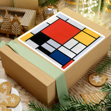 Composition with Red, Yellow, Blue, and Black by Piet Mondrian Kiss-Cut Stickers (4 Sizes)