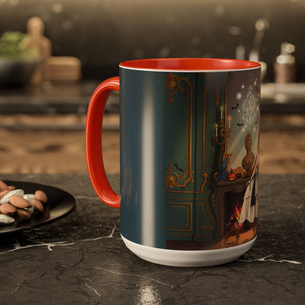 🕯️🎃 The Moonlit Manor Drawing Room Colorful Mug – Elegant Halloween Charm