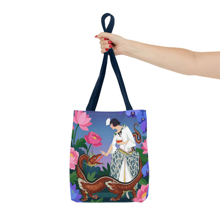 🐉🌸 The Dragon Keeper Tote Bag – Art Deco Floral Fantasy