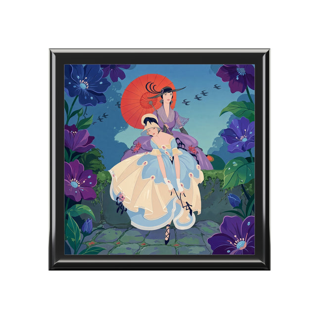 👒🌺 The Ladies Of The Enchanted Garden Stroll Jewelry Box – Art Deco Floral Elegance