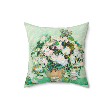 Roses by Vincent Van Gogh Spun Polyester Square Pillow