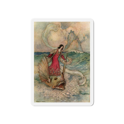 Rita Rides on the Dolphin by Warwick Goble Die-Cut Magnets (5 Sizes)