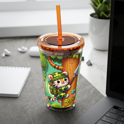 Stealthy Stripes Sunsplash Tumbler with Straw, 16oz