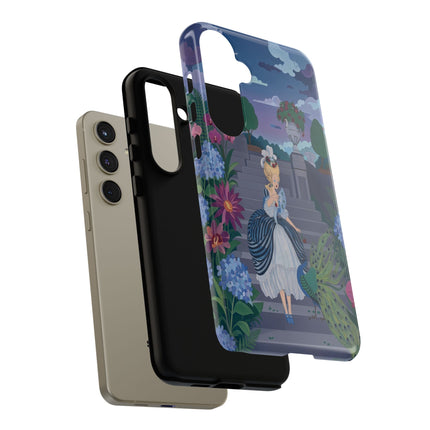 🦚🌸 The Peacock Garden Terrace Phone Case – Art Deco Floral Elegance