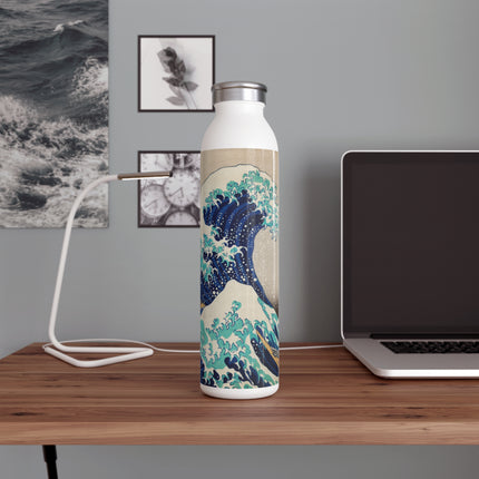 The Great Wave off Kanagawa by Katsushika Hokusai Slim Water Bottle