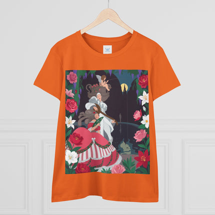 🌹🎶 The Midnight Garden Serenade Cotton Tee – Art Deco Romantic Fantasy
