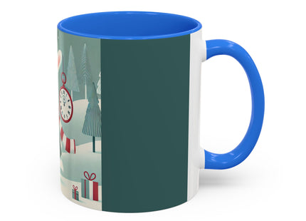 Candy Cane Timekeeper Bunny Colorful Mugs (11oz, 15oz)