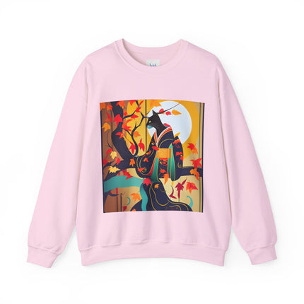 Black Cat in Kimono Unisex Heavy Blend™ Crewneck Sweatshirt