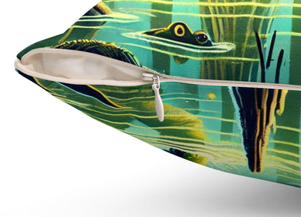 Swamp Stalker Spun Polyester Square Pillow