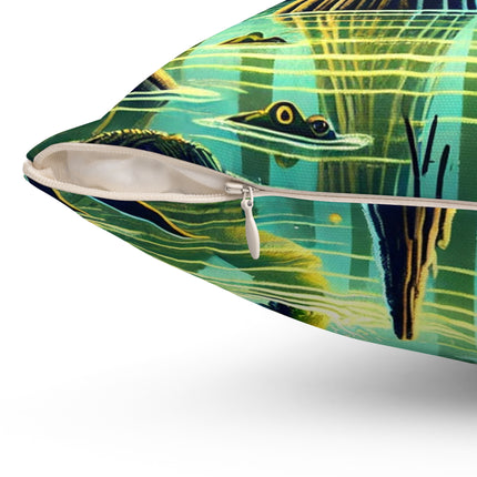 Swamp Stalker Spun Polyester Square Pillow