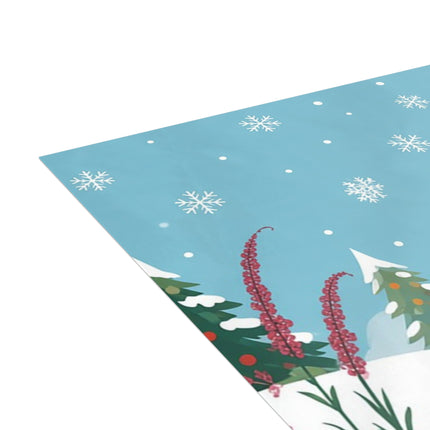 🌺❄️ The Lady Of The Scarlet Winter Garden Greeting Card – Art Deco Holiday Fantasy