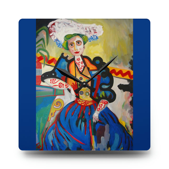 A Mulher by Amadeo de Souza-Carosa Acrylic Wall Clock, Round and Square