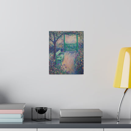 The Green Chair – Tranquil Impressionist Garden Scene