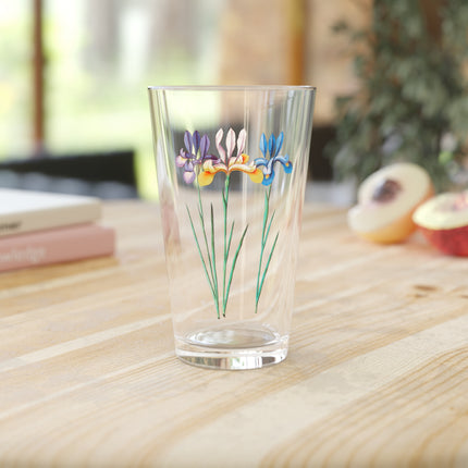 Iris Flowers Glass, 16oz