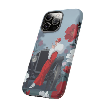 🚗🌺 The Lady Of The Grand Touring Car Phone Case – Art Deco Motoring Elegance