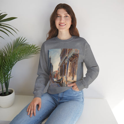 Gondola Moorings on the Grand Canal by John Singer Sargent Heavy Blend™ Crewneck Sweatshirt