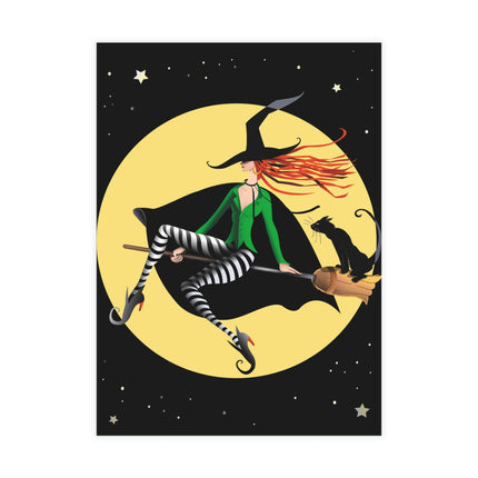 A Witch’s Moonlit Flight Postcards (envelopes included) - Bundles of 10, 30, 50 Pieces