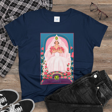 August & Peridot (from the Gem Series) by Sofia Chiostri Women's Midweight Cotton Tee