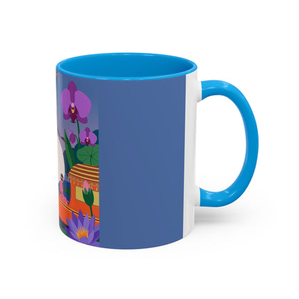 The Lady Of The Lotus Voyage Colorful Mugs – Art Deco Botanical Elegance