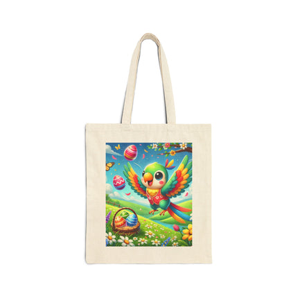 Easter Parrot Cotton Canvas Tote Bag
