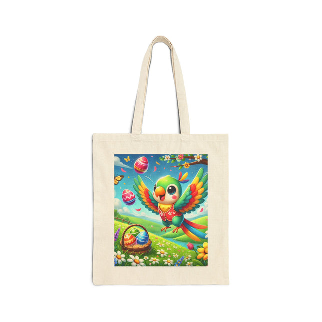 Easter Parrot Cotton Canvas Tote Bag