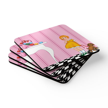 Easter Joy in Deco Hues Corkwood Coaster Set