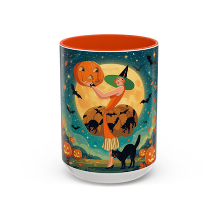 🦇🎃 The Witch Of Batwing Pumpkin Hollow Colorful Mug – Moonlit Halloween Charm