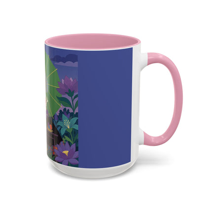 The Lady Of The Moonlit Needlework Colorful Mugs – Art Deco Crafting Elegance