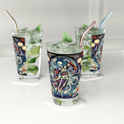 Skeleton Kabuki Performer Glass, 16oz