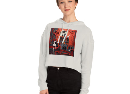 Halloween Night Scene Women’s Cropped Hooded Sweatshirt