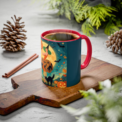 🦇🎃 The Witch Of Batwing Pumpkin Hollow Colorful Mug – Moonlit Halloween Charm