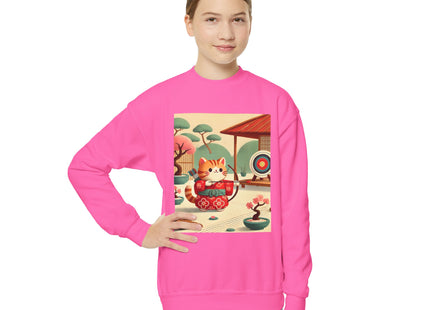 Archer Kitten in the Zen Garden Youth Crewneck Sweatshirt