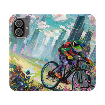 🐸🚵 Cyberpunk Frog Flip Case – High-Tech Adventure & Neon Velocity