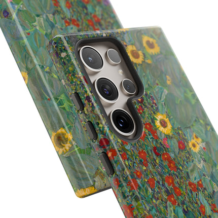 Farm Garden with Sunflowers by Gustav Klimt Phone Cases