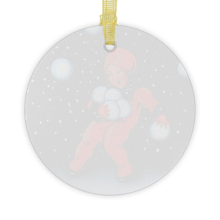 A Festive Snowball Glass Ornament