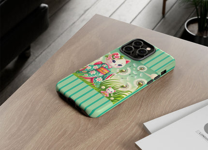 Geisha Kitten and the Dandelion Phone Cases