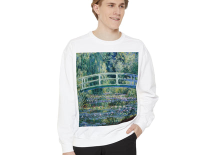 Water Lilies and Japanese Bridge by Claude Monet Unisex Garment-Dyed Sweatshirt