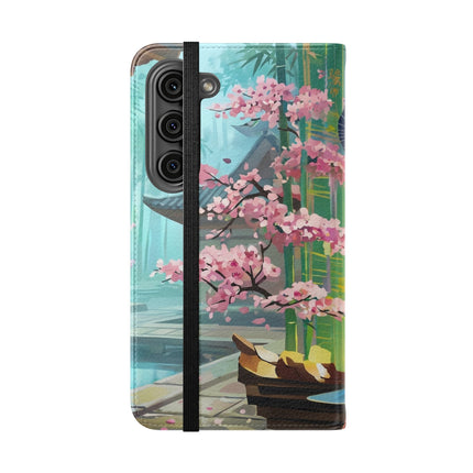 🌸✨ Cyberpunk Geisha Flip Case – Neon Elegance & Futuristic Grace