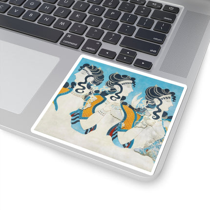 Reproduction of Ladies in Blue by Emile Gilliéron Kiss-Cut Stickers (4 Sizes)