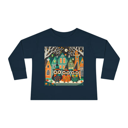 Night of the Trick-or-Treating Owlets Toddler Long Sleeve Tee