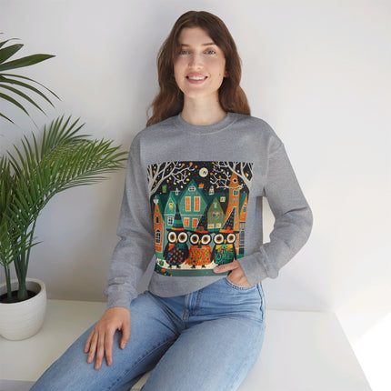 Night of the Trick-or-Treating Owlets Unisex Heavy Blend™ Crewneck Sweatshirt