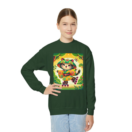 Firefly Dance on Wheels Youth Crewneck Sweatshirt – Motion, Magic & Playful Energy