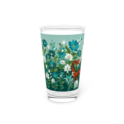 🐉🌿 The Dragon Keeper Pint Glass – Art Deco Floral Fantasy