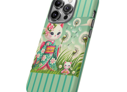 Geisha Kitten and the Dandelion Phone Cases